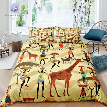 Housse de Couette Africaine Girafe